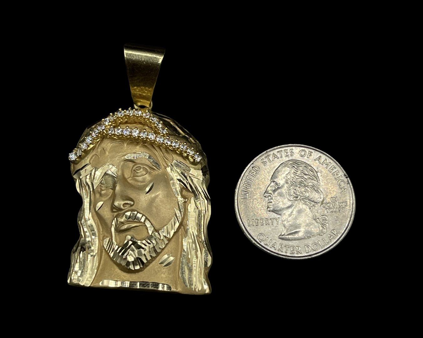 Solid Jesus Pendant 2"