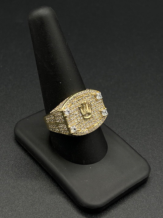 14K CZ Mens Ring