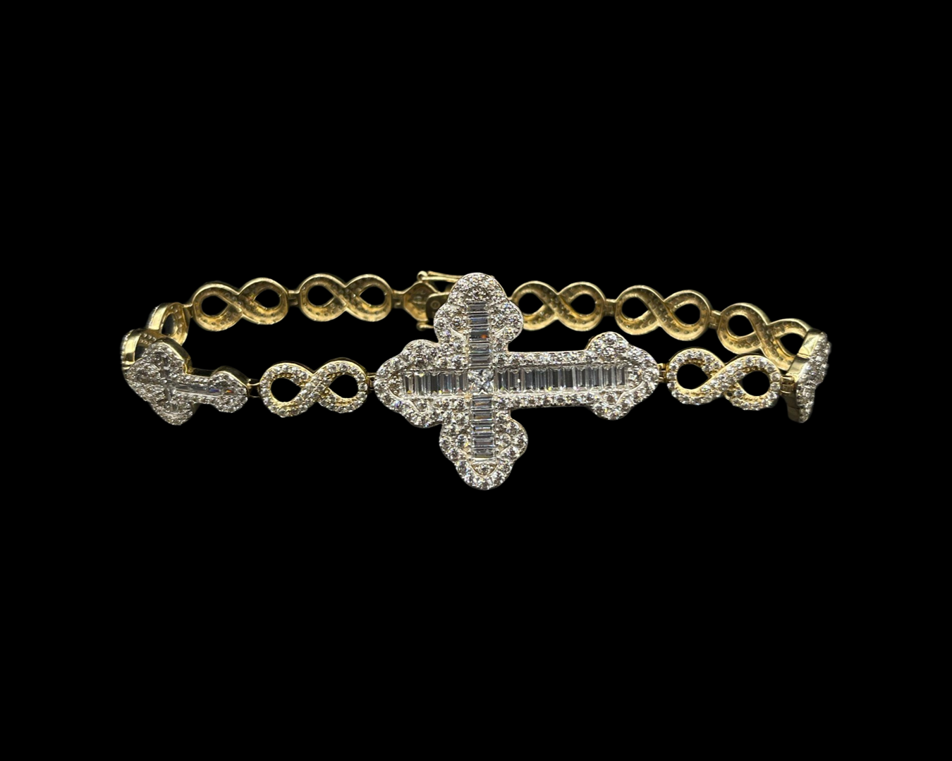 CZ Cross Infinity Bracelet