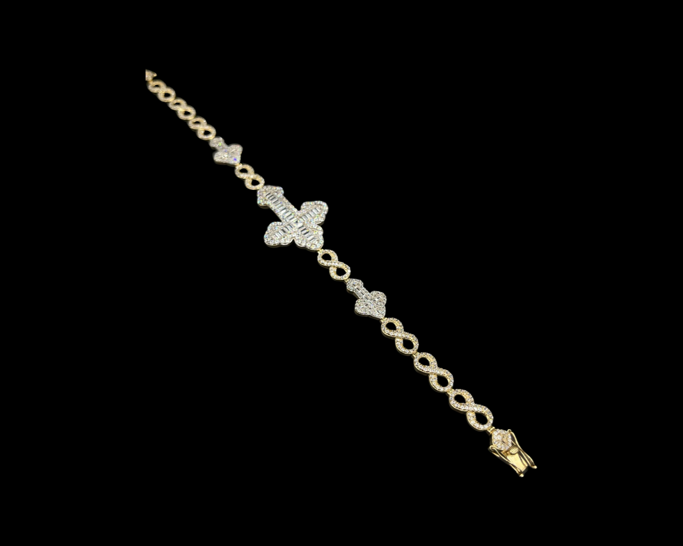 CZ Cross Infinity Bracelet