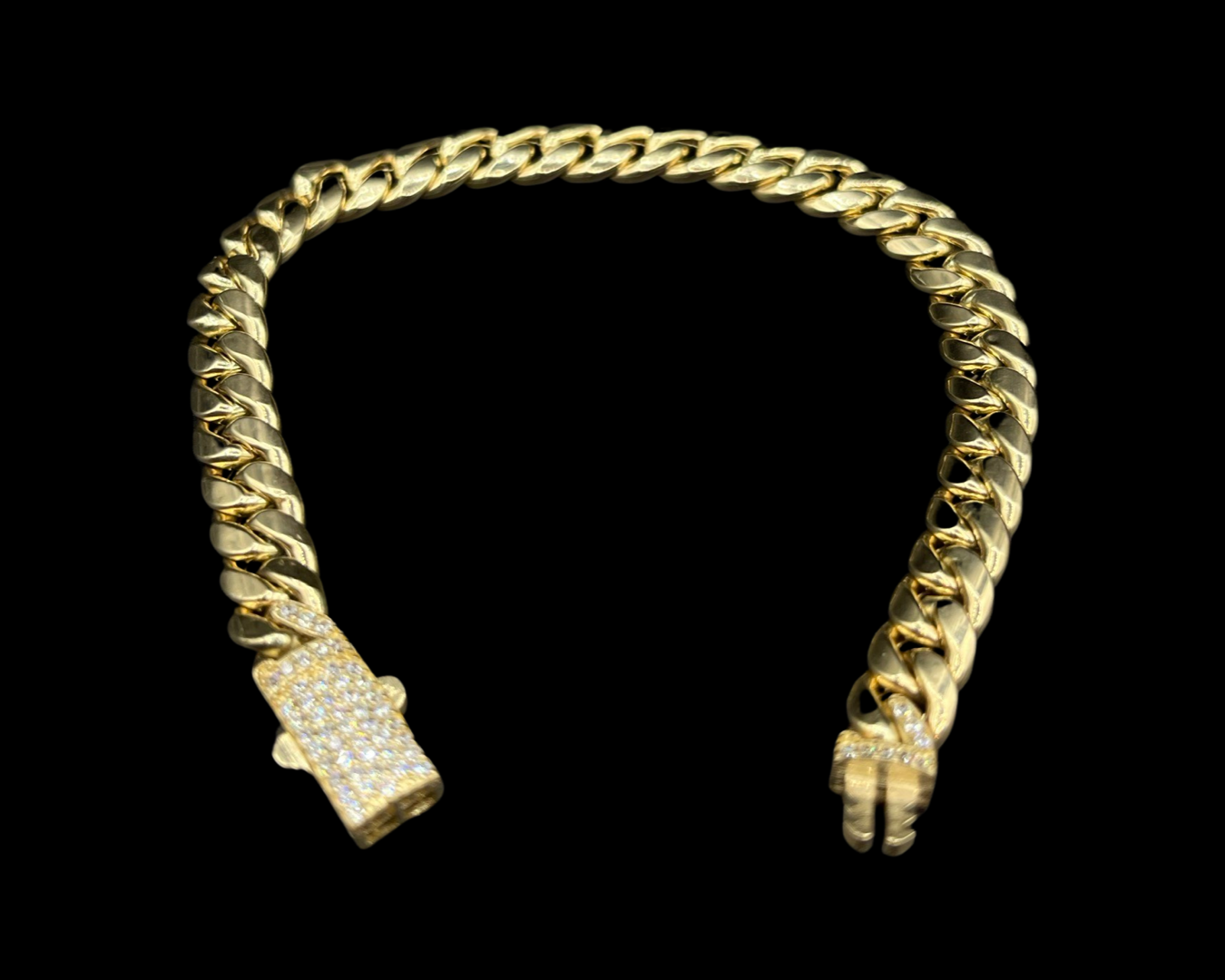 14K Hollow Cuban Bracelet 7.5 MM