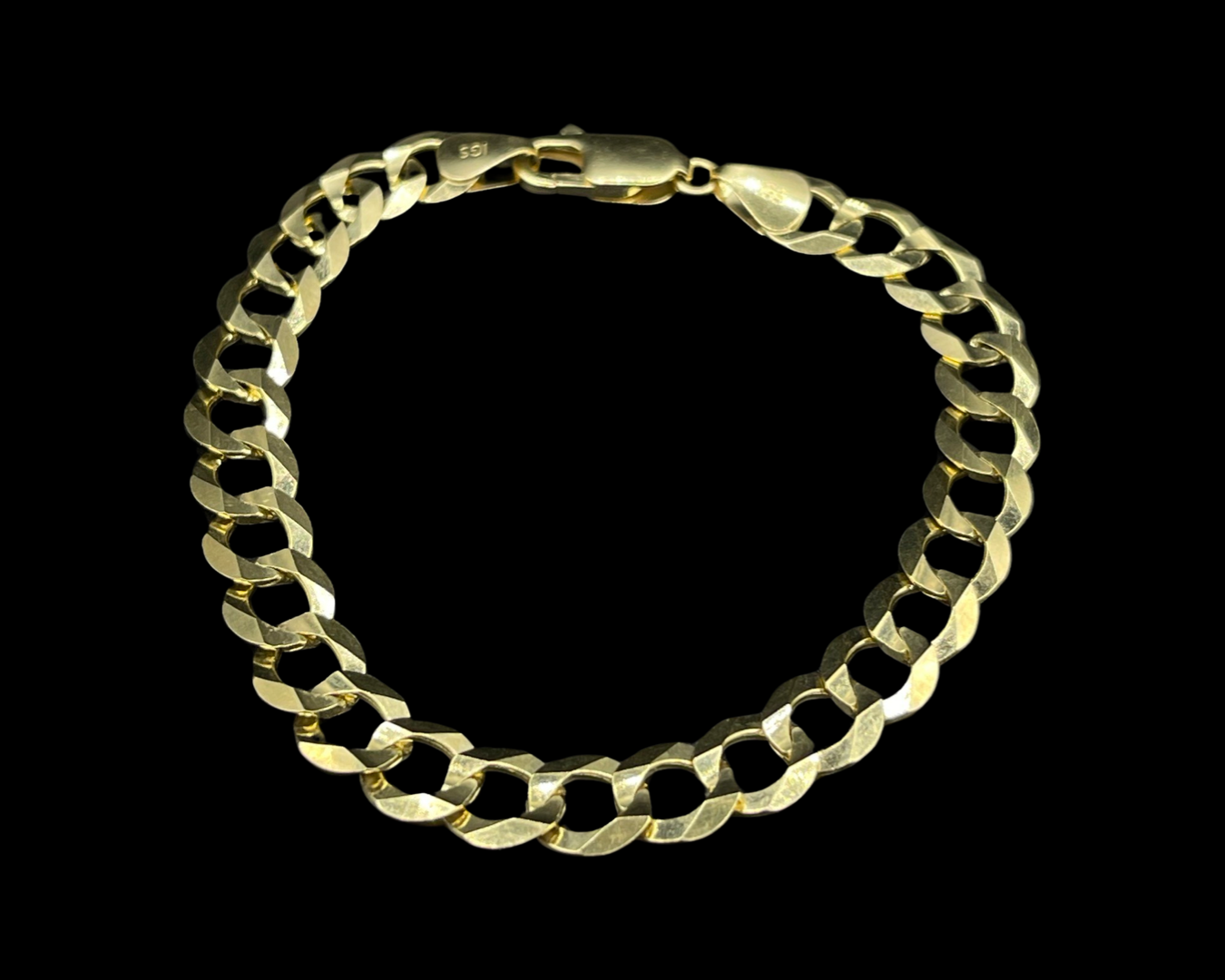 14K Solid Flat Cuban Bracelet 8.5MM