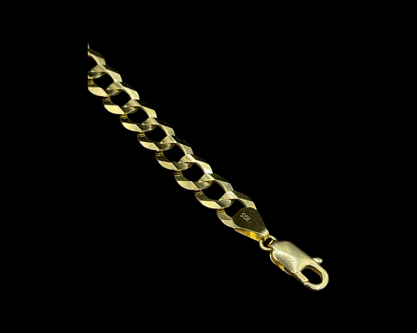 14K Solid Flat Cuban Bracelet 8.5MM